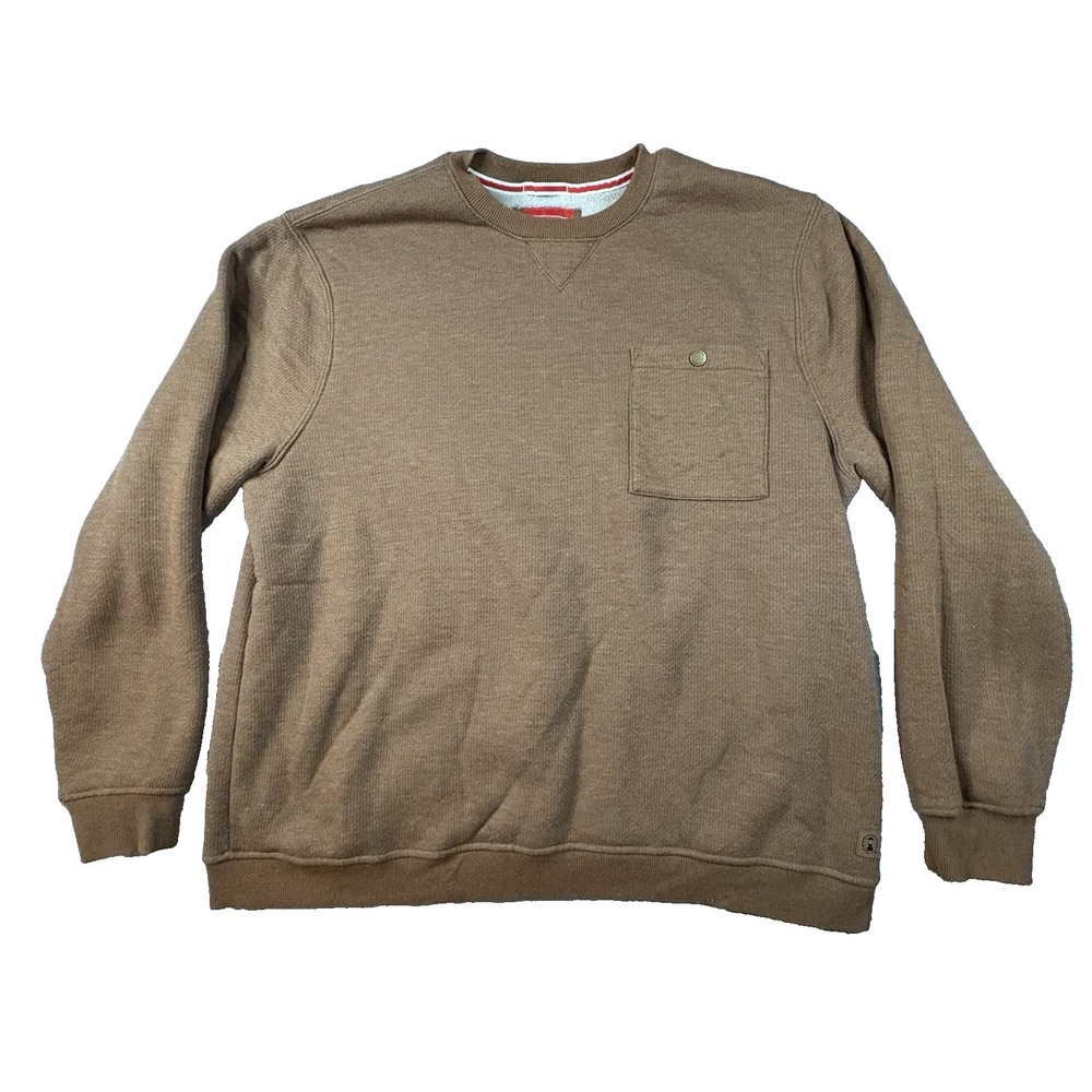 Coleman Men's 2XL Brown Sherpa Lined Thermal Sweatshirt Pullover Outdoor